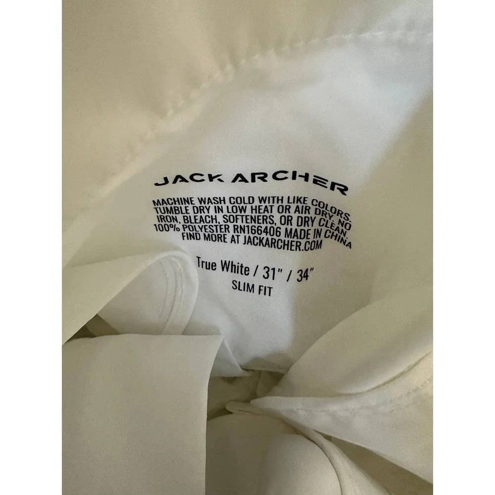 Jack Archer Jetsetter Tech Pants 31 x 34 Slim Fit True White Golf Performance - Picture 8 of 12